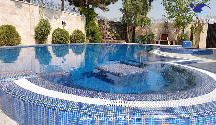 ساخت استخر و جکوزی روباز توسط آکام استخر پروژه خوشنام کرج